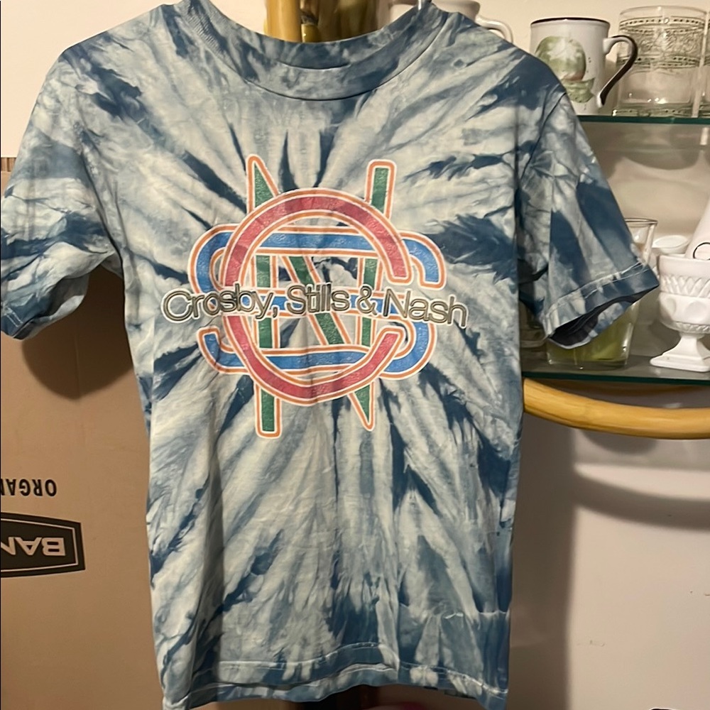 Crosby, Stills & Nash Blue Tie-Dye Short Sleeve Tee